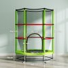 HOMCOM 4.6FT Kids Trampoline for Toddlers Outdoor Indoor w/ Enclosure Net, Steel Frame, for Ages 3-6 Years