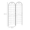 Outsunny Set of 2 Garden Trellis, Metal Trellis for Climbing Plants Support Frames, 50 x 180cm, Floral Design