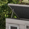 PawHut Outdoor Wooden Cat House, Elevated Cat Shelter Kennel, Pet Play House with Openable Top, Asphalt Roof, Window, 87 x 52 x 44 cm, Grey