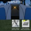 Outsunny 6-9 Man Large Tunnel Tent with 3 Bedroom, Living Area and Porch, 2000mm Waterproof Camping Tent, Portable with Bag, for Fishing Hiking Festival, Blue