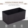 HOMCOM Folding Faux Leather Storage Cube Ottoman Bench Seat PU Rectangular Footrest Stool Box 