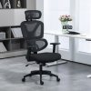 Vinsetto Ergonomic Office Chair, Mesh Swivel Desk Chair with Lumbar Support, Padded Seat, Adjustable Height and Headrest for Home Office, Black