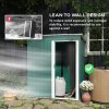 Outsunny 5 x 3ft Garden Storage Shed with Sliding Door and Sloped Roof, Lean to Outdoor Equipment Tool Shed for Garden, Green