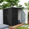 Outsunny 6 x 4ft Metal Garden Shed, Easy to Assemble, Galvanised Steel Shed with Lockable Door and Gloves, Outdoor Tool Storage Shed for Garden, Patio, Dark Grey