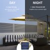 Outsunny 3(m) Cantilever Roma Parasol with LED Solar Lights, Crank & Tilt, Aluminium Frame, Cross Base and Adjustable Canopy 360° Rotating Sun Umbrella with 2-Tier Shade, Beige