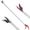 Outsunny 120 cm Tree Pruner, Tree Lopper Long Reach, Lightweight & Strong, Long Reach Tree Trimmer with Aluminium Pole for Fruit Picking and Pruning