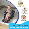 AIYAPLAY Kids Armchair, 2 in 1 Foldable Toddler Chair, Soft Snuggle Sponge Filled Recliner, for Bedroom Playroom Living Room, for Boys & Girls 18 Months to 3 Years - Dark Blue