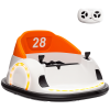 AIYAPLAY Kids Bumper Car, 360-Degree Rotation 12V Waltzer Car, Battery Powered Ride On Toy with Remote Control, Dual Joysticks, Music, USB, LED Lights, Horn for Boys Girls, Orange