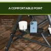 Outsunny 3 Seater Swing Chair, Garden Swing Seat Bench with Adjustable Canopy, Rattan Seat and Steel Frame for Patio, Yard, Dark Grey