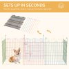 PawHut Dog Playpen Puppy Pen Metal Rabbit Run Pet Crate Fence w/ Door Indoor & Outdoor, 60H x 156cm