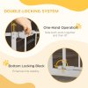 PawHut Extra Tall Dog Gate with Cat Flap, Pet Safety Gate for Doorways Stairs with Auto Close Double Locking, 104 cm Tall 74-80 cm Wide, White