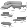Outsunny 3 Pieces Rattan Garden Furniture Set, Wicker Garden Sofa Set with 3-Seater Sofa, Loveseat, Coffee Table, Side Table & Cushions, 5-Seater Outdoor Furniture Set, Light Grey