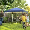 Outsunny 3x3(m) Pop Up Gazebo, Foldable Party Tent with Wave Edge and Carry Bag, Height Adjustable Festival Camping Canopy for Garden Outdoor, Blue