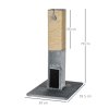 PawHut Cat Tree Scratching Post for Indoor Cats 79cm Jute Scratcher Climber w/ Carpet Base Dangling Toy - Grey