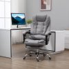 Vinsetto Office Chair with 6 Point Massage and Back Heat, Microfiber Desk Chair with Footrest Adjustable Height and Swivel Wheels, Back Reclining, Grey