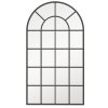 HOMCOM Modern Arched Wall Mirror, 110 x 62 cm Window Mirror for Living Room, Bedroom, Black