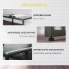 Outsunny 4 Pieces Rattan Garden Furniture Set, Metal Frame Outdoor Furniture Sofa Set with Cushions, Pillows & Tempered Glass Top Table, Wicker Garden Sofa for Conservatory, Patio, Charcoal Grey