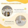 PawHut Dog Gate Stair Gate Pressure Fit Pets Barrier Auto Close for Doorway Hallway, 74-80cm Wide Adjustable, White