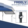 Outsunny 3 x 3(m) Pop Up Gazebo with Extend Dual Awnings, 1 Person Easy up Marquee Party Tent with 1-Button Push, Double Roof, Wheeled Bag, Sandbags, Height Adjustable Instant Shelter, Blue