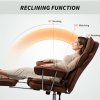 HOMCOM Executive Office Chair, Leathaire Reclining Computer Desk Chair with Lumbar Support Pillow, Built-in Headrest, High Back, Footrest, Silent Swivel Wheels, Armrest for Home, Dark Brown
