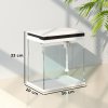 PawHut Fish Tank, 14L Glass Aquarium with Filter System, LED Lights, Water Pump, Betta Fish Tank for Goldfish, Shrimps, White