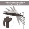 Outsunny 3M Cantilever Parasol, Hanging Garden Umbrella Sun Shade with 360 Rotation, Aluminium Frame, Cross Base, Hand Crank, Grey