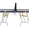 SPORTNOW 9FT Foldable Table Tennis Table, Fold Into Quarters, Indoor Portable Full Size Ping Pong Table with Cover, Net, Paddles, Balls, Blue