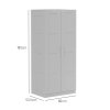 HOMCOM 2 Door Wardrobe for Bedroom, Double Wardrobe with Shelves and Hanging Rail, Modern Bedroom Furniture, Grey