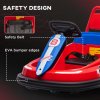 HOMCOM Kids Bumper Car 360° Rotation Spin Waltzer Car 6V Electric Ride On Car with 2 Speeds, Music, Lights for 18-48 Months - Red