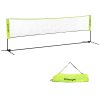 SPORTNOW 4m Badminton Net, Foldable Height Adjustable Outdoor Sports Net with Carry Bag, for Tennis, Badminton, Pickleball, Volleyball, Black and Yellow