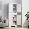 HOMCOM Tall Bathroom Cabinet, Freestanding Storage Cupboard, Bathroom Storage Cabinet with Drawer, Adjustable Shelf and Doors, 60 x 30 x 160 cm, White