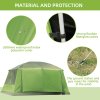 Outsunny Two Room Camping Tent w/ Porch for 4-8 Man, Camping Backpacking Shelter w/ Mesh Windows, Zipped Doors, Lamp Hook & Portable Carry Bag