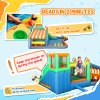 AIYAPLAY Bouncy Castle, Inflatable Bounce House Trampoline with 680W Blower, Water Slide, Splash Pool, Basketball Hoop, Ball Pits, Climbing Wall, Water Gun, Ring Toss, for Kids Outdoor Indoor