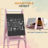 AIYAPLAY Kids Easel with Paper Roll 3 in 1 Art Easel for Toddlers Height Adjustable Double-Sided Kids Whiteboard Blackboard for Ages 3-6 Years - Pink