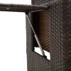 Outsunny Rattan Garden Daybed, Assembled Double Sun Lounger with 5-Level Adjustable Back, Storage Ottoman, Cushions, Pillows and Retractable Trays, Outdoor Loveseat Sofa Bed for Patio, Brown