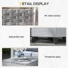 Outsunny 5 Pieces PE Rattan Garden Furniture Set, 4 Seater Garden Corner Sofa Set with Glass Coffee Table, Wicker Outdoor Furniture Set with Cushions for Patio Deck, Grey