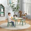 ZONEKIZ Kids Table and Chair Set, Toddler Table with 2 Chairs, Three Piece Toddler Activity Furniture Set for Bedroom, Nursery, Playroom, Green