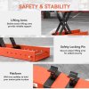 HOMCOM 500 kg Motorcycle Scissor Lift Jack, Heavy Duty Steel Adjustable Motorbike Lifting Hoist Stand with Safety Pin, Foldable Lifter for Dirt Bike Repair Maintenance, 45x15 cm Large Platform, Orange