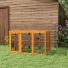 PawHut Wooden Chicken Run Hen Coop House Combinable Design Outdoor Use with Perches, for 1-3 Chickens, Ducks, 140 x 84 x 80cm