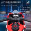 HOMCOM Honda Licensed 6V Kids Electric Motorbike Ride On Motorcycle Vehicle w/ Headlights, Music, Training Wheels, for Ages 3-5 Years Red