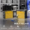 HOMCOM 4 Drawers Large Tool Box, Powder Coated Steel Toolbox with Top Tray, Mini Parts Boxes, Ball Bearing Runners, Handle, Heavy Duty Tool Chest for Workshop, Garage, 497mm x 253mm x 407mm, Yellow