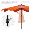 Outsunny 3(m) Garden Parasol Umbrella with 32 Solar LED Lights and Tilt, Outdoor Market Table Umbrella Sun Shade Canopy with Crank, 8 Ribs, Orange