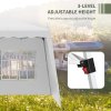 Outsunny 2.4 x 2.4m Pop Up Gazebo Canopy Tent with 2 Sidewalls and Carry Bag, Height Adjustable, UV50+ Party Tent Event Shelter for Garden, Patio, White