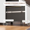 Vinsetto 3-Drawer Filing Cabinet with Lock, Mobile Steel File Cabinet for A4, Legal and Letter Size, Under Desk Drawers with Pre-Assembled Body for Home Office, 37 x 43.5 x 60 cm, White