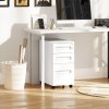 Vinsetto Metal Mobile File Cabinet with Wheels, Lockable 3 Drawer Filing Cabinet for A4, Legal, Letter, Compact Under Desk Storage Unit with Pre-Assembled Body for Home Office, 30 x 43.5 x 60cm, White