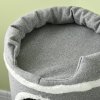 PawHut Cat Tree for Indoor Cats, 3 Tier Cat Tower Barrel Shaped with Sisal Scratching Posts, Cat Bed, Platforms, Hanging Ball, Grey