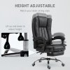Vinsetto Office Chair, Microfibre Reclining Computer Desk Chair with Footrest and Adjustable Height, Swivel Wheels for Home Office, Black