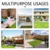 Outsunny 6 Pieces Rattan Garden Furniture Set, 7 Seater Wicker Garden Sofa Set with Glass Top Dining Table, Armchairs and Footstools, Outdoor Furniture with Cushions for Patio, Mixed Brown