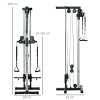 SPORTNOW Wall Mount Cable Machine, 15 Positions Adjustable Cable Crossover Machine Dual Pulley System for Home Gym