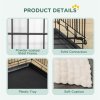PawHut Dog Crate, Folding Metal Dog Cage with Two Doors, Tray, Soft Cushion, for Small Dogs, 76 x 53 x 60 cm, Black